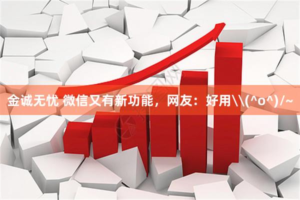 金诚无忧 微信又有新功能，网友：好用\(^o^)/~