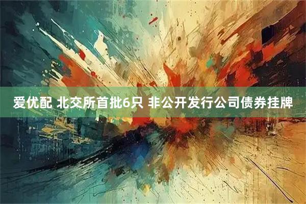 爱优配 北交所首批6只 非公开发行公司债券挂牌